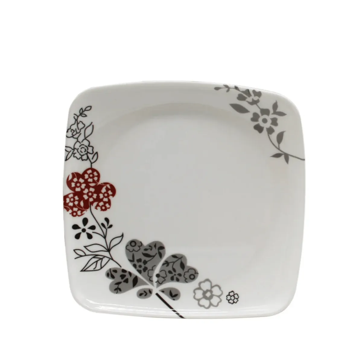 KW - Vajilla en Melamina primavera blanca con flores 16 piezas