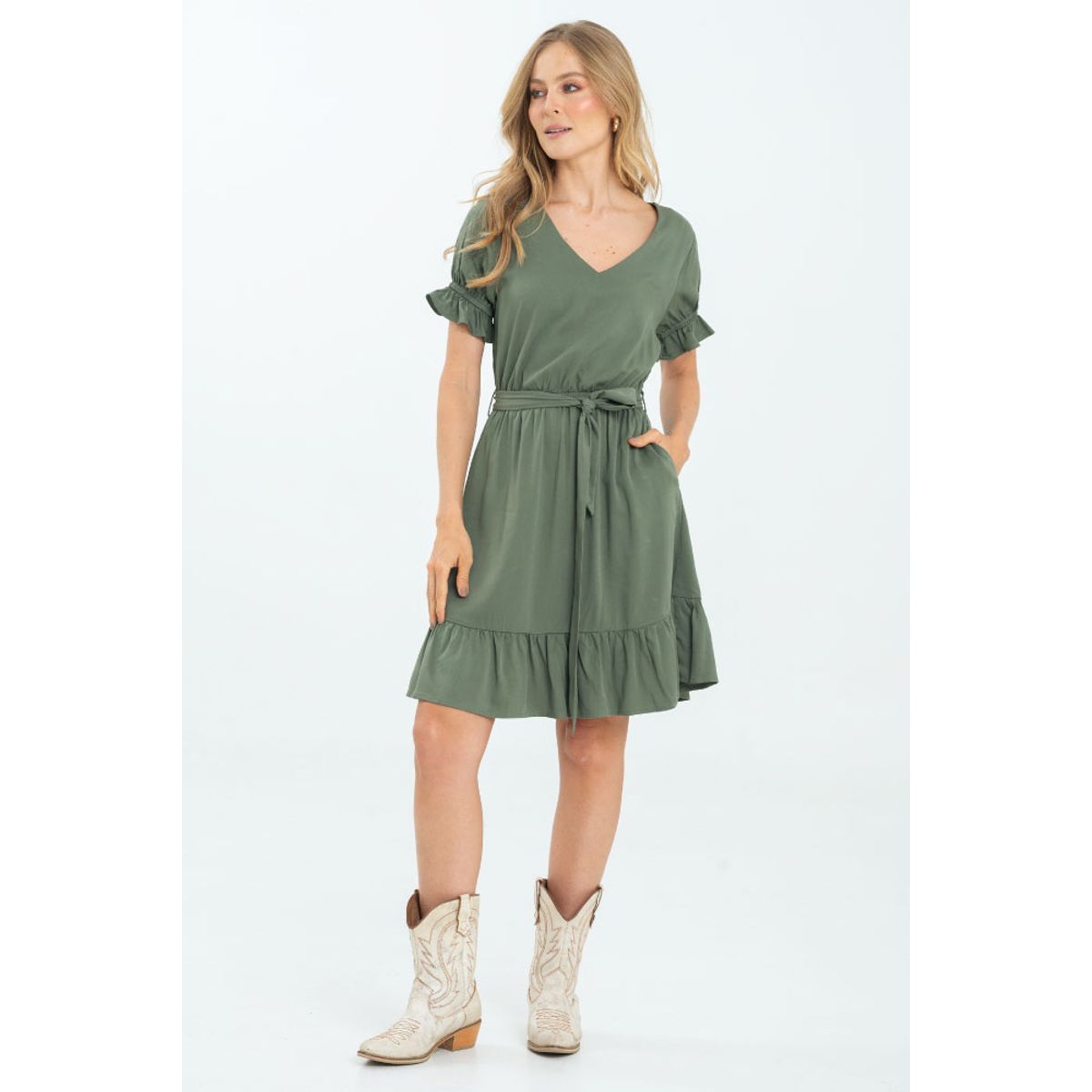RAGGED - Vestido corto nholan Verde militar Ragged