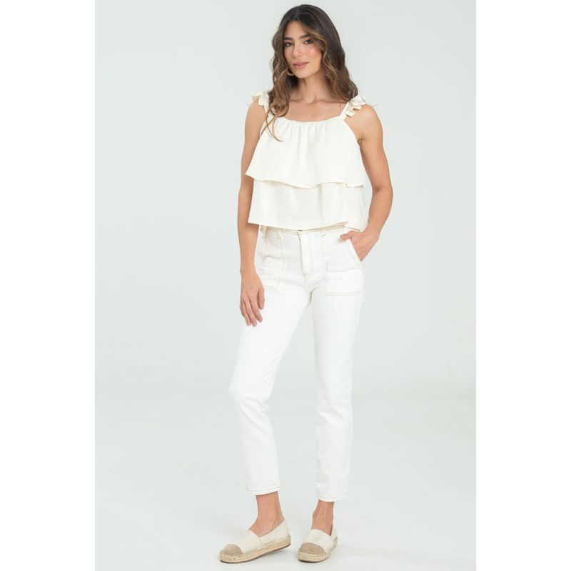 RAGGED - Pantalon mimosa Blanco crudo Ragged
