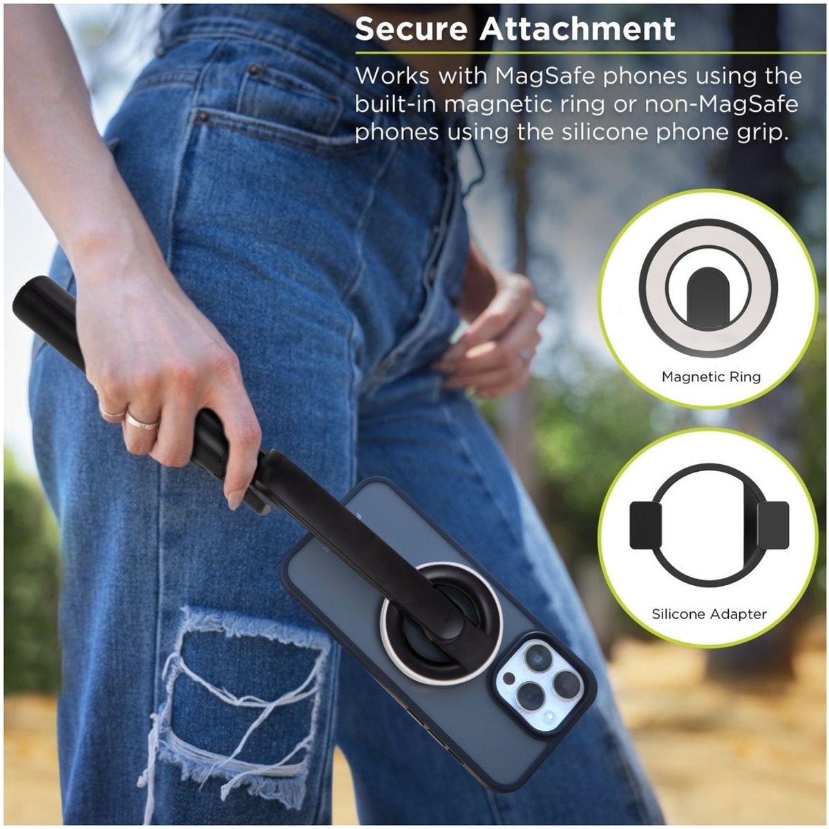 PURE GEAR - Puregear Tripode Magsafe y Selfie Stick 2 en 1