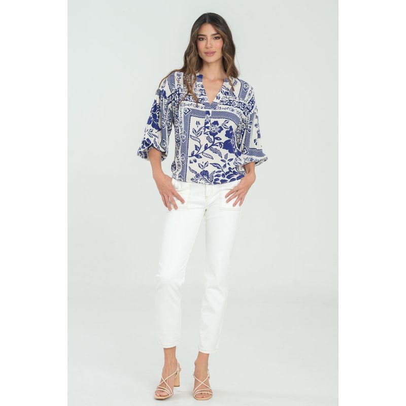 RAGGED - Blusa lillie Azul klain Ragged