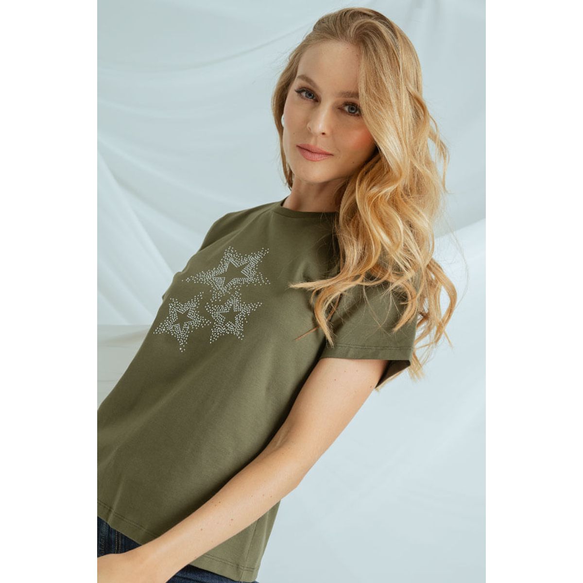 RAGGED - Camiseta estrellas Verde militar Ragged.