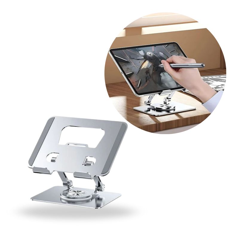 GENERICO - Soporte para Tablet en Aluminio Giratorio 360°