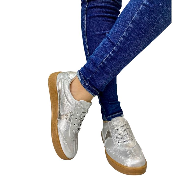 EVEGONZ - Tenis Casual en Cuero Zapato Plano Comodo de Moda