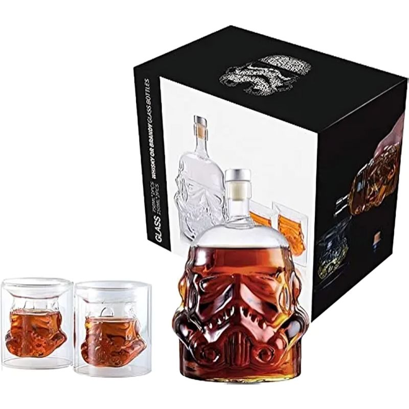 GENERICO - Juego De Decantador De Whisky Con 2 Vasos, Matraz Creativo
