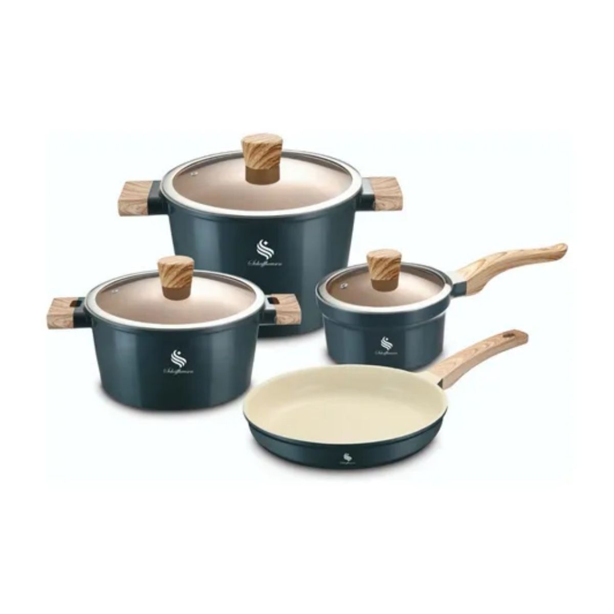 SCHAFFHAUSEN - Bateria Ollas Mármol 7 Pzs Praga Antiadherente Schaffhausen