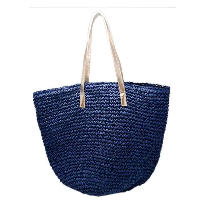 MAAT - Bolso En Tejido De Papel De Paja Azul Rindala