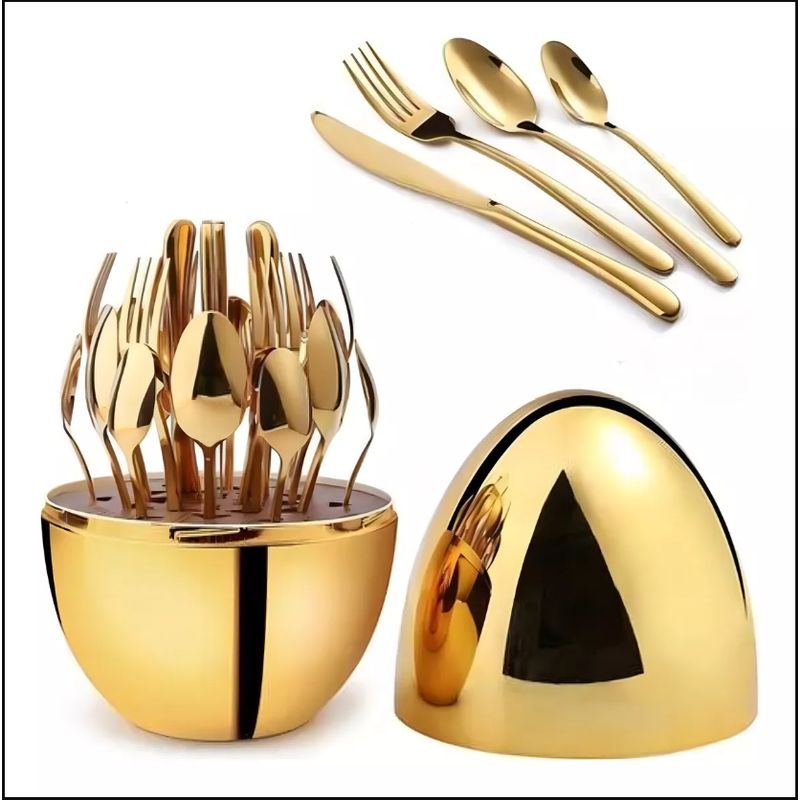PREMIUM - SET JUEGO DE CUBIERTOS CON ESTUCHE HUEVO 24 PCS