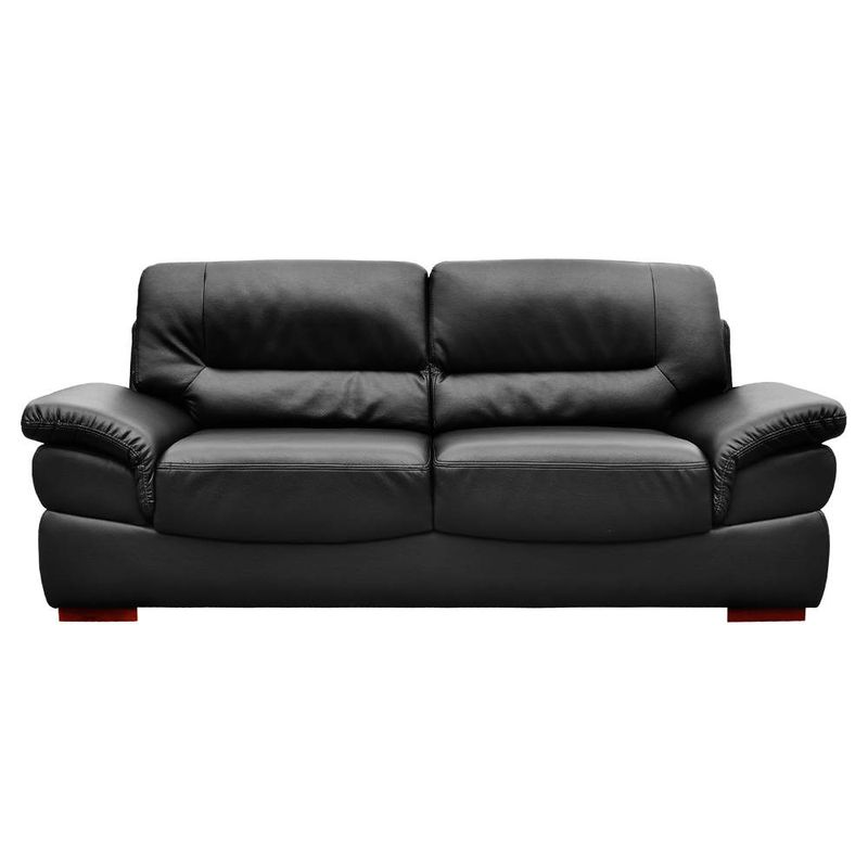 SOFA MARKET - Sofa Byron 2 Puestos Ecocuero Negro