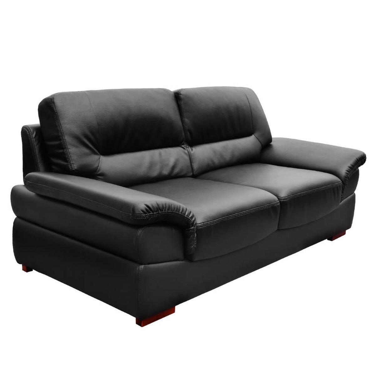 SOFA MARKET - Sofa Byron 2 Puestos Ecocuero Negro