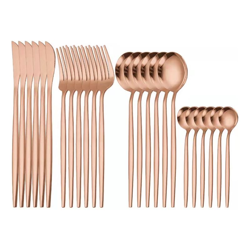 GENERAL - SET CUBIERTOS 24 PCS DE LUJO COLOR PALO DE ROSA