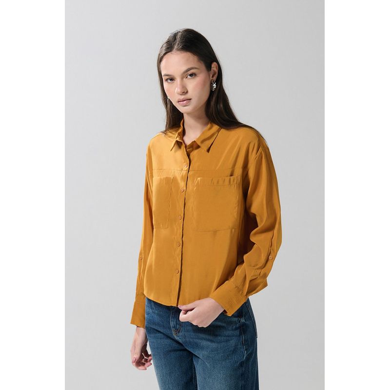 KOAJ - KOAJ BLUSA UNICOLOR/RAYON/POLIESTER/ CAMISERA BOLSILLOS MUJER