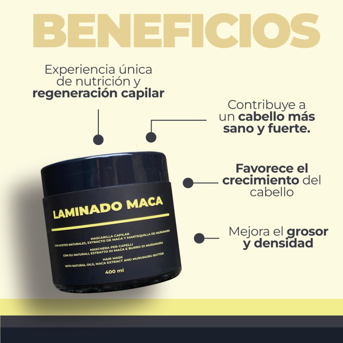 GENERICO - Mascarilla Capilar Laminado Maca 400mL