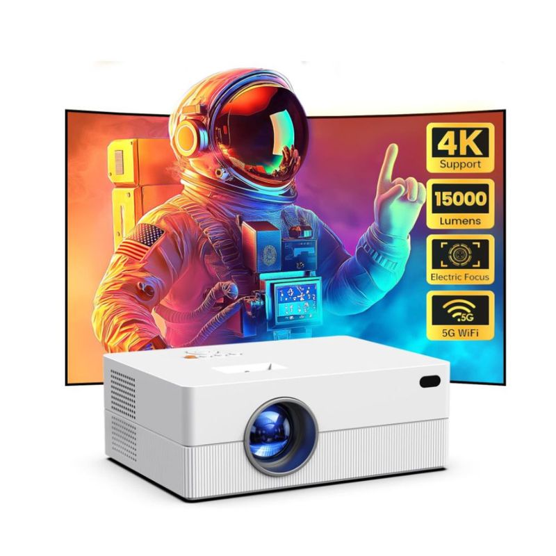 GENERICO - Mini Proyector Con Wifi Y Bluetooth Compatible 4k 15000l