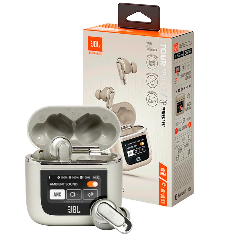 JBL - Audífonos JBL Tour Pro 2 Champaña (Noise Cancelling)
