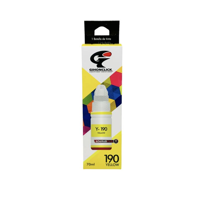 GIHONCLICK - Tinta Para Impresora Canon Gi-190 G1100 G2100 G3100 G3102 Tinta Amaril