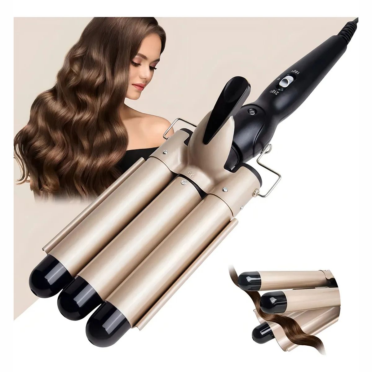 NOVA - Rizador Ondulador NOVA Profesional Triple Tubo Ceramico Turmalina