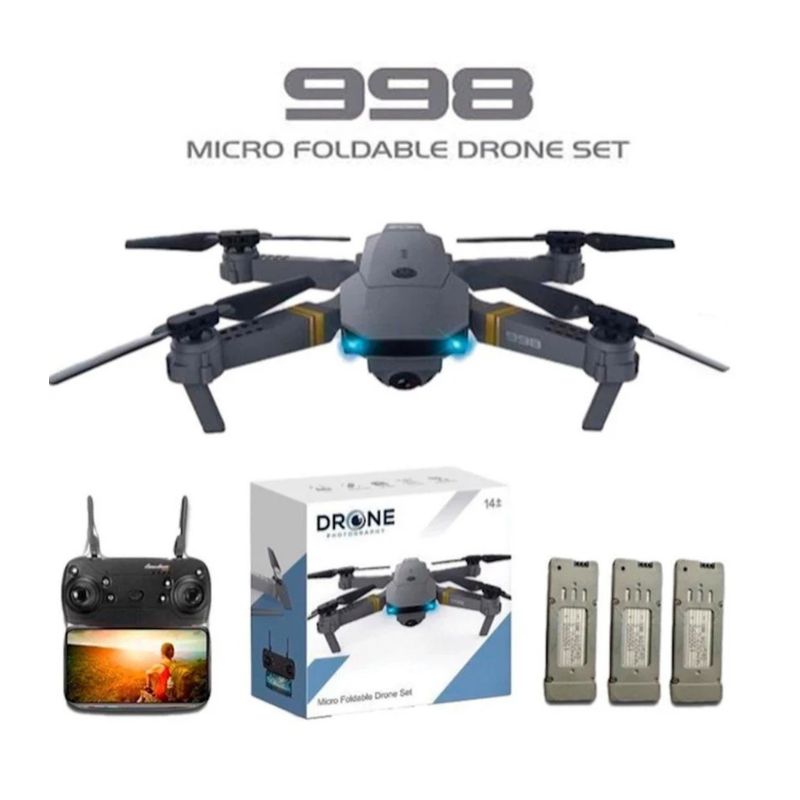 GENERICO - DRONE 998 PRO MAX - DOBLE CÁMARA UHD  + 3 BATERÍAS