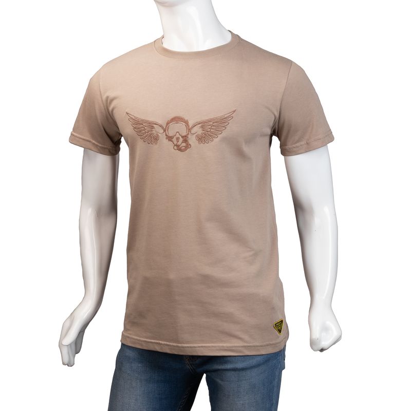 GENERICO - Camiseta Cuello R Alma De Aviador Café Claro CT Algodón Peruano