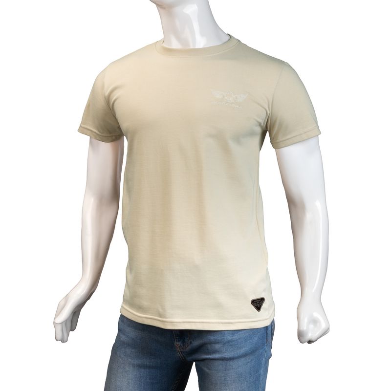 ALMA DE AVIADOR - Camiseta Cuello R  Alma de Aviador Beige LT Algodón Peruano