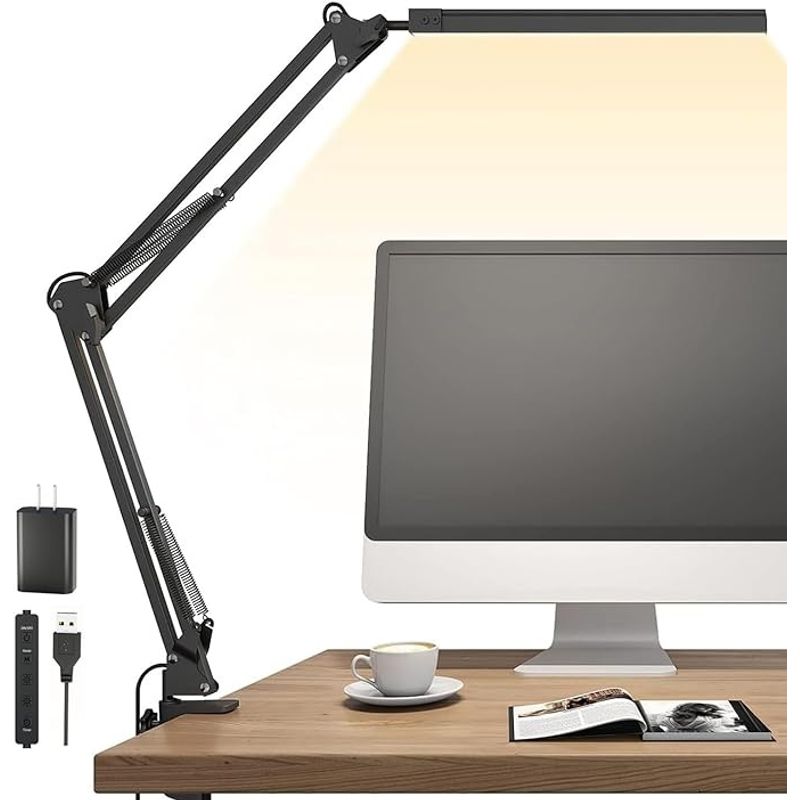 GENERICO - Lampara Led De Escritorio 14w Brazo Oscilante 30 Modos D Luz