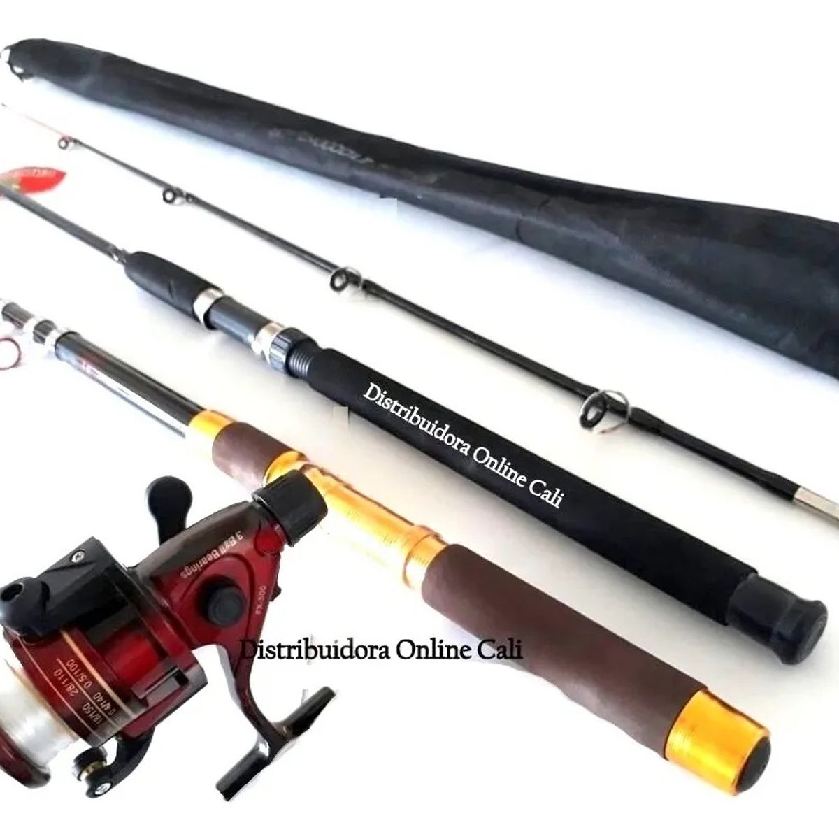DEPORTIVA - Caña De Pescar Fibra De Vidrio + Caña 4metros+Carrete+Naylon