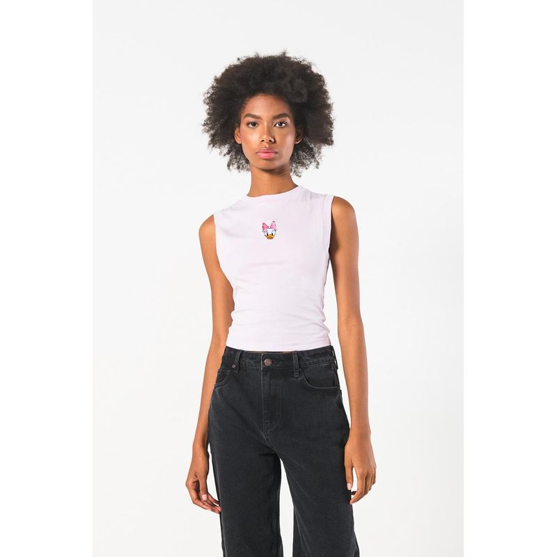 KOAJ - KOAJ Camiseta femenina manga sisa con estampado en frente de D MUJER