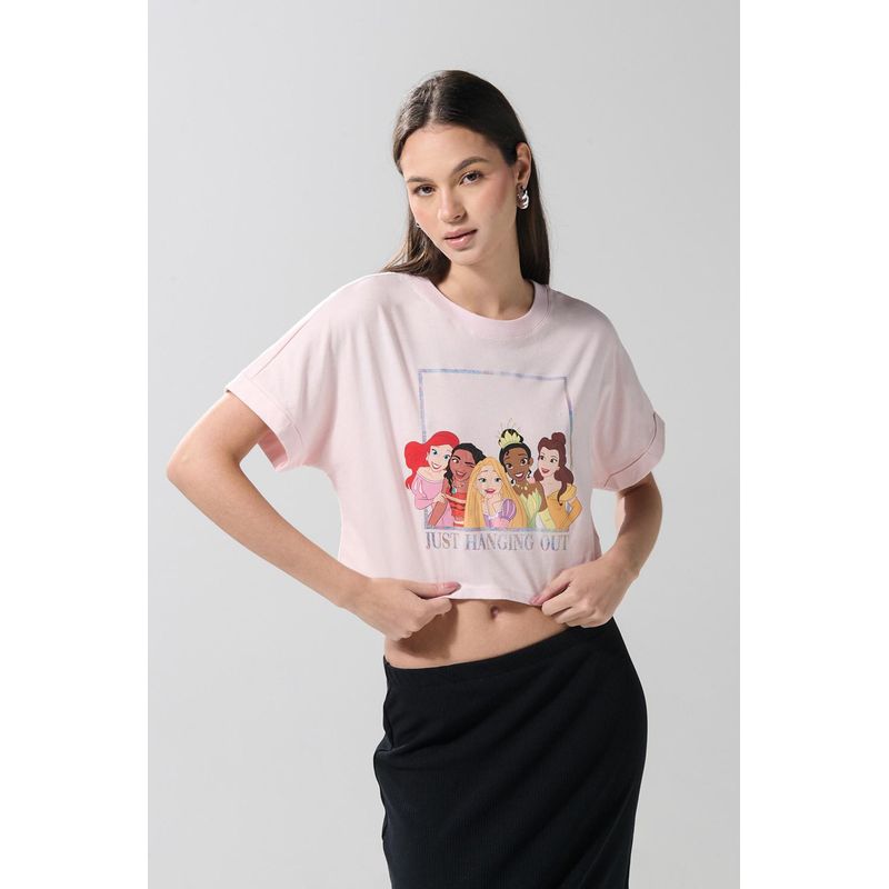 KOAJ - KOAJ Camiseta femenina crop oversize con detalle en puño, con  MUJER