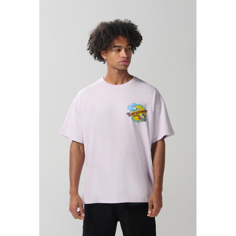 KOAJ - KOAJ Camiseta lila oversize manga corta de Los Simpson HOMBRE