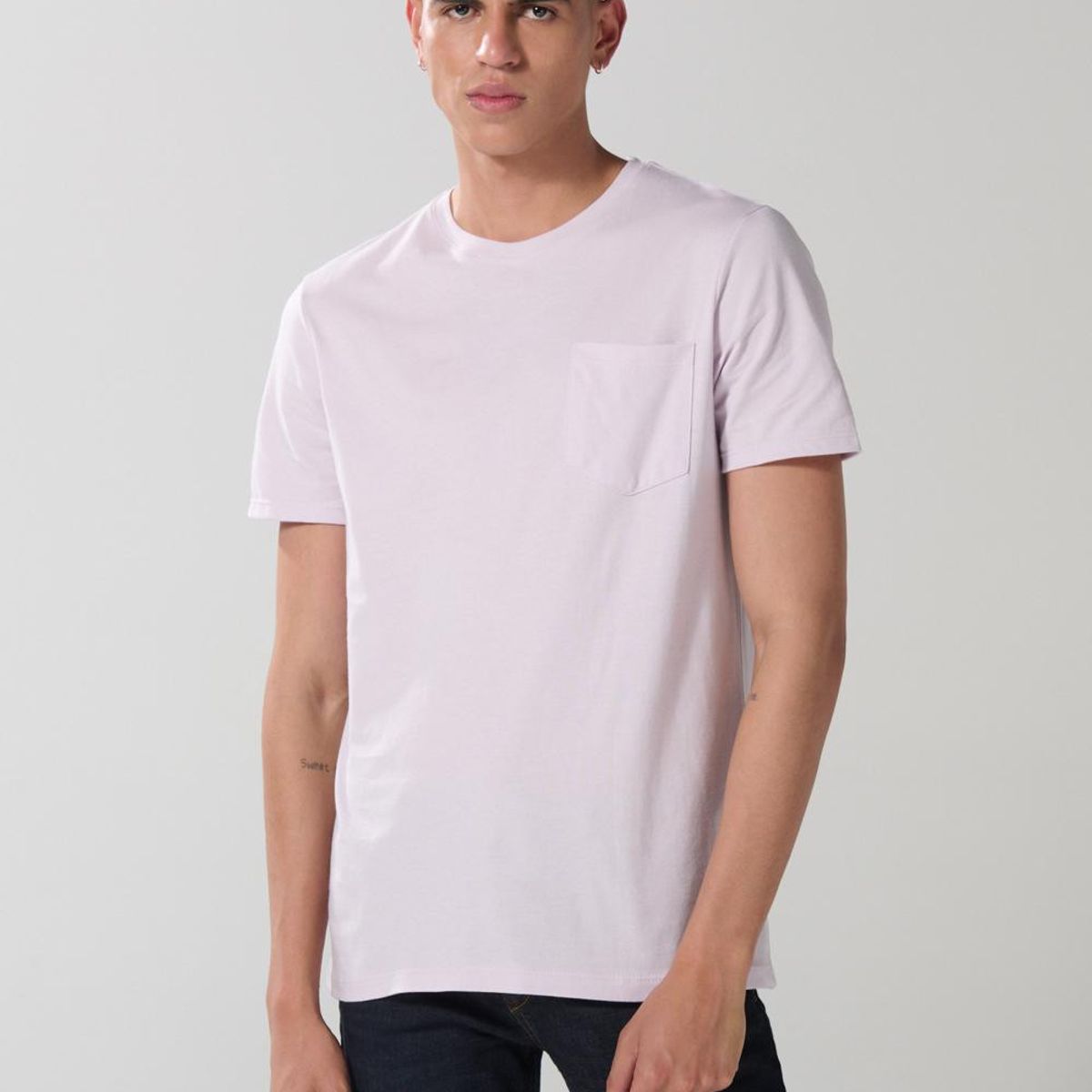 KOAJ - KOAJ Camiseta en algodón unicolor manga corta con bolsillo Hombre