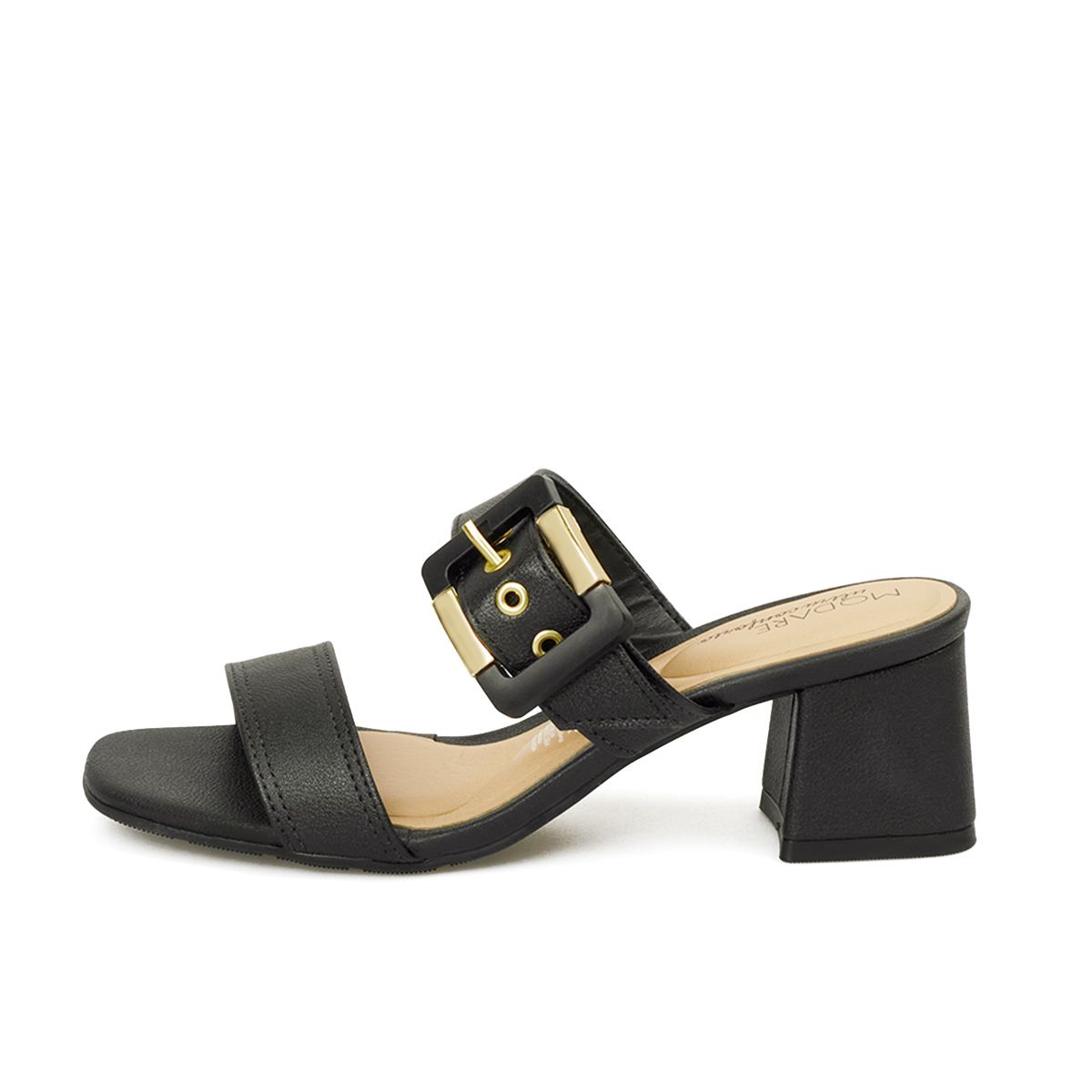 MODARE - SANDALIA NAPA NEGRO DORADO MODARE