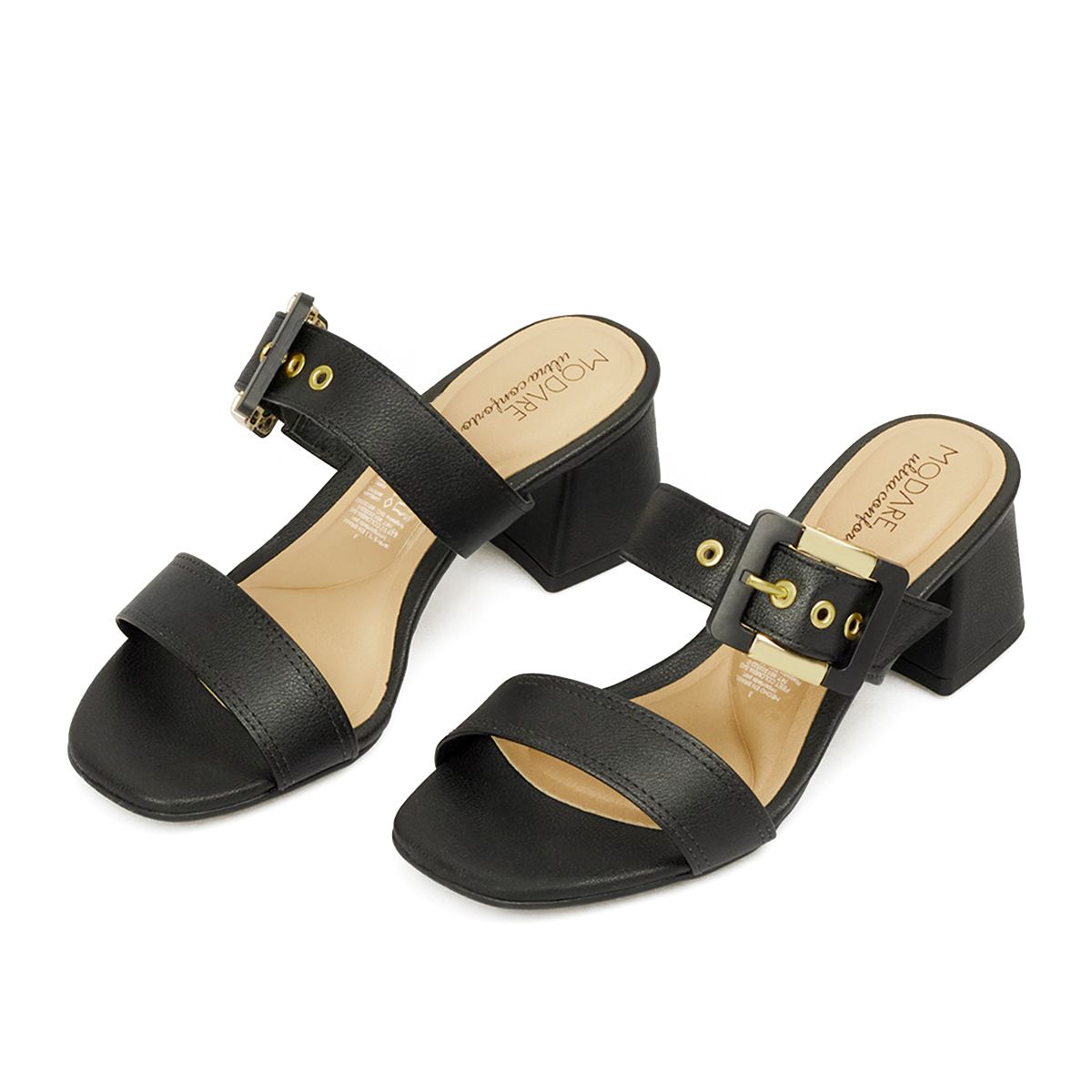 MODARE - SANDALIA NAPA NEGRO DORADO MODARE