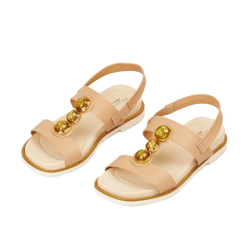 MODARE - SANDALIA PLANA NUDE CRISTAL MODARE