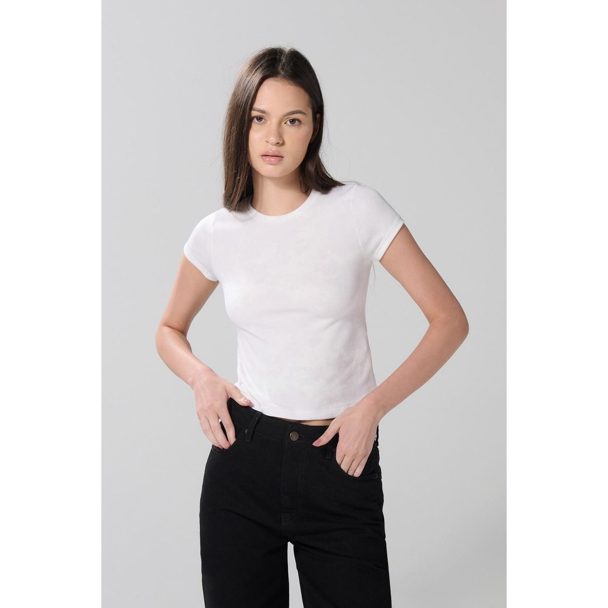 KOAJ - KOAJ Camiseta en rib lila clara con efecto tie dye y manga  Mujer