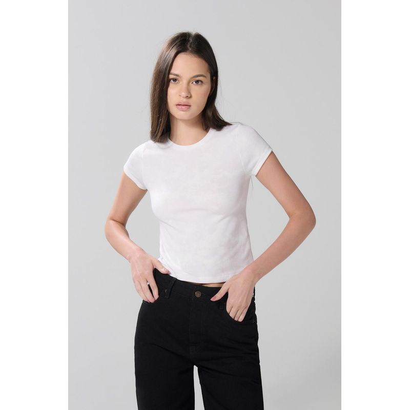 KOAJ - KOAJ Camiseta manga corta en rib con estampado tipo tie dye  s MUJER