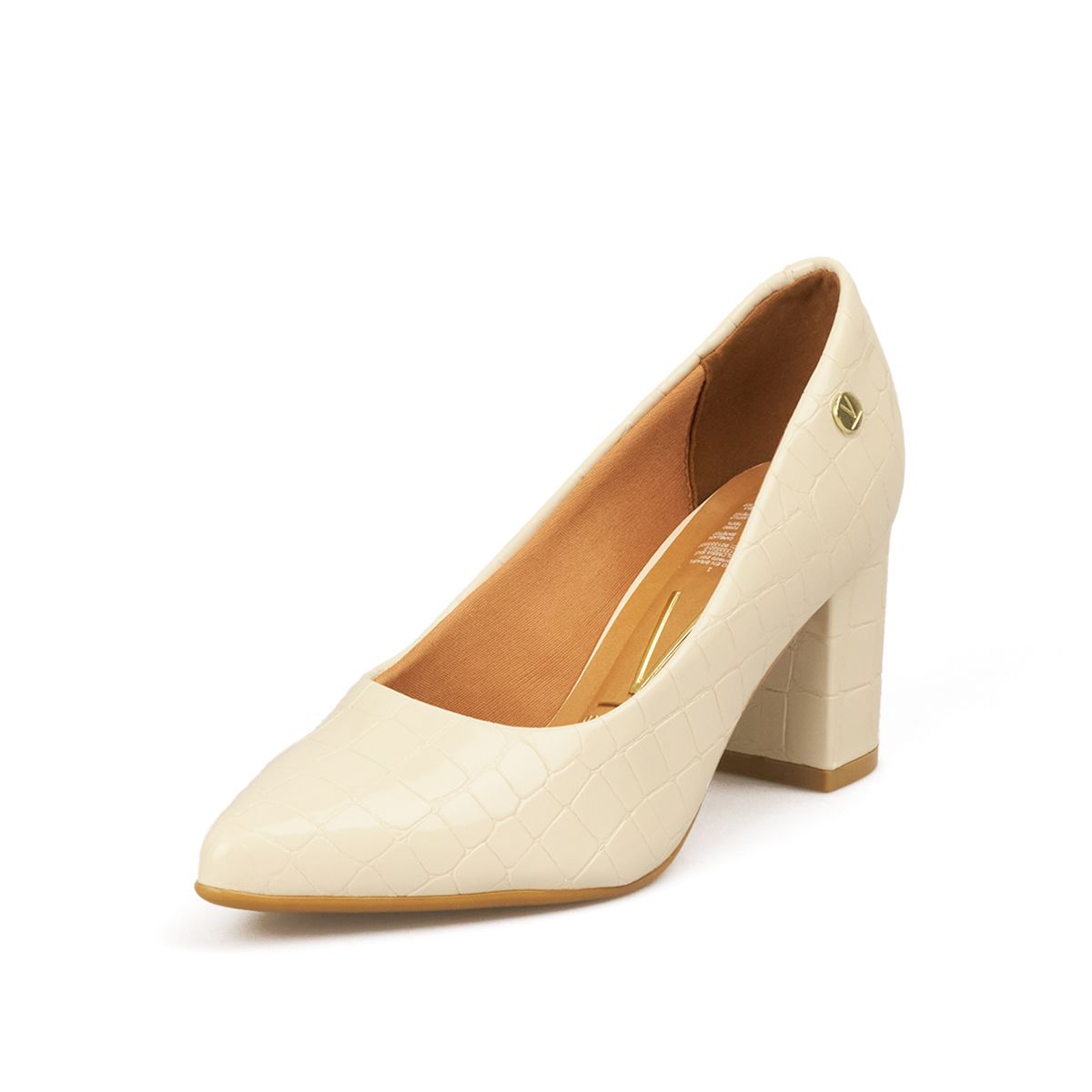 VIZZANO - TACON MEDIO VERNIZ CROCO MARFIL VIZZANO