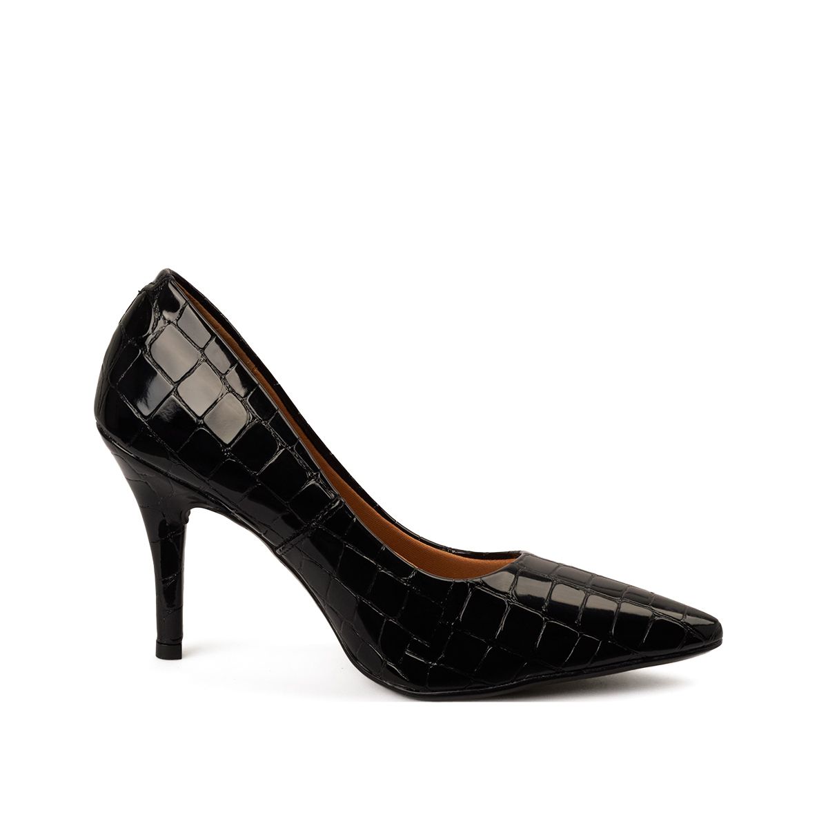 VIZZANO - STILETTO VERNIZ CROCO NEGRO VIZZANO