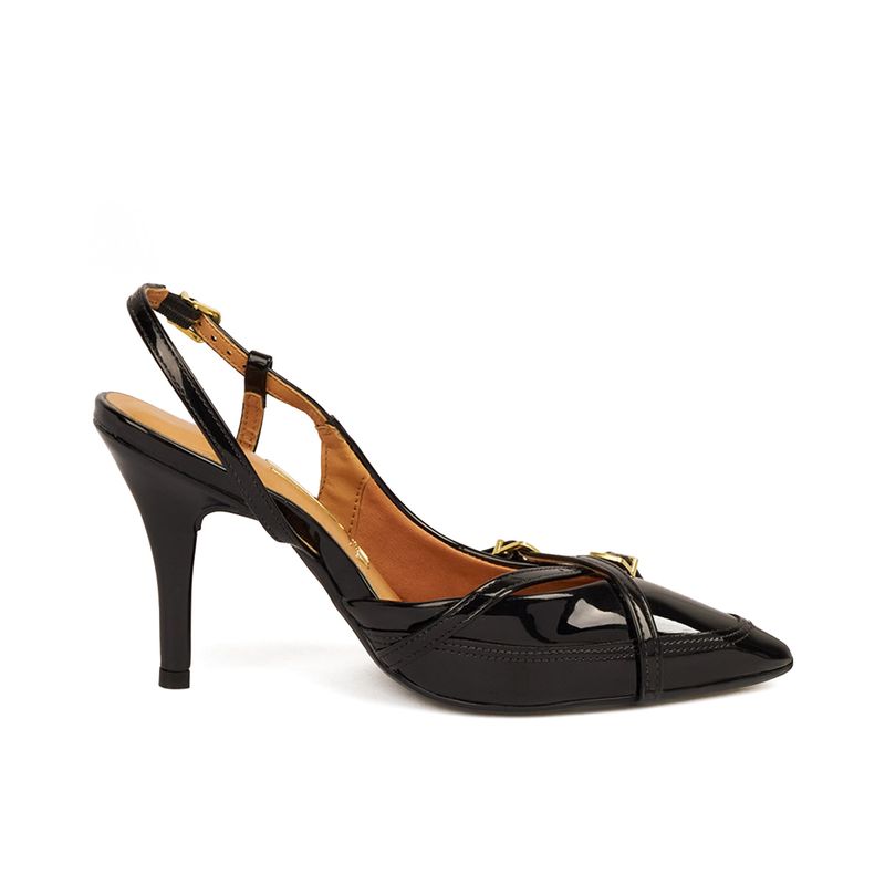 VIZZANO - TACON ALTO VERNIZ NEGRO DORADO VIZZANO