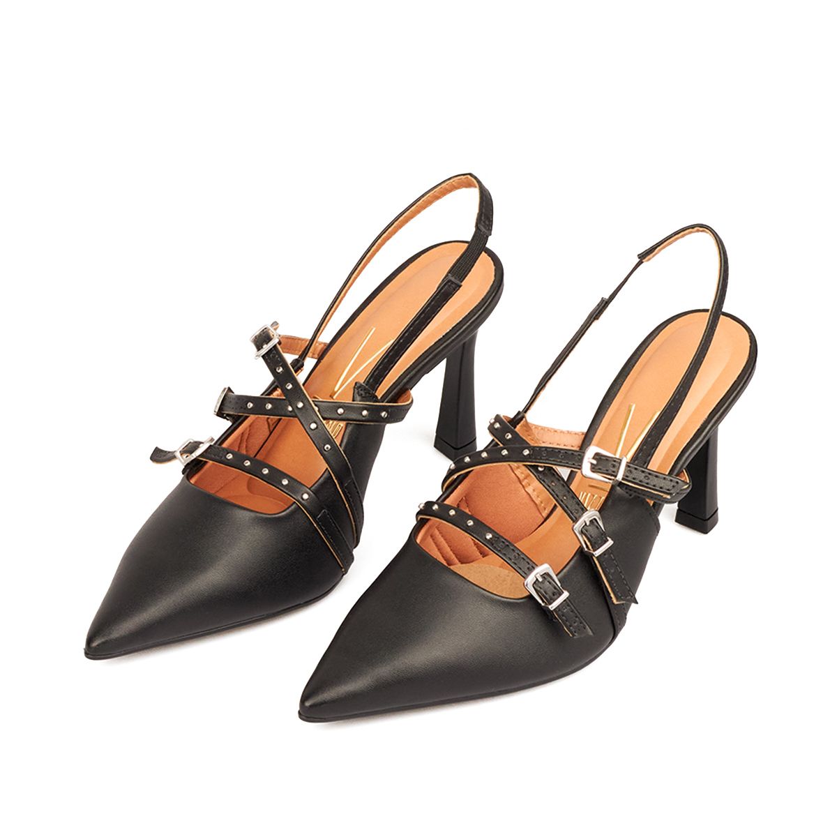 VIZZANO - TACON ALTO PELICA NEGRO DORADO VIZZANO