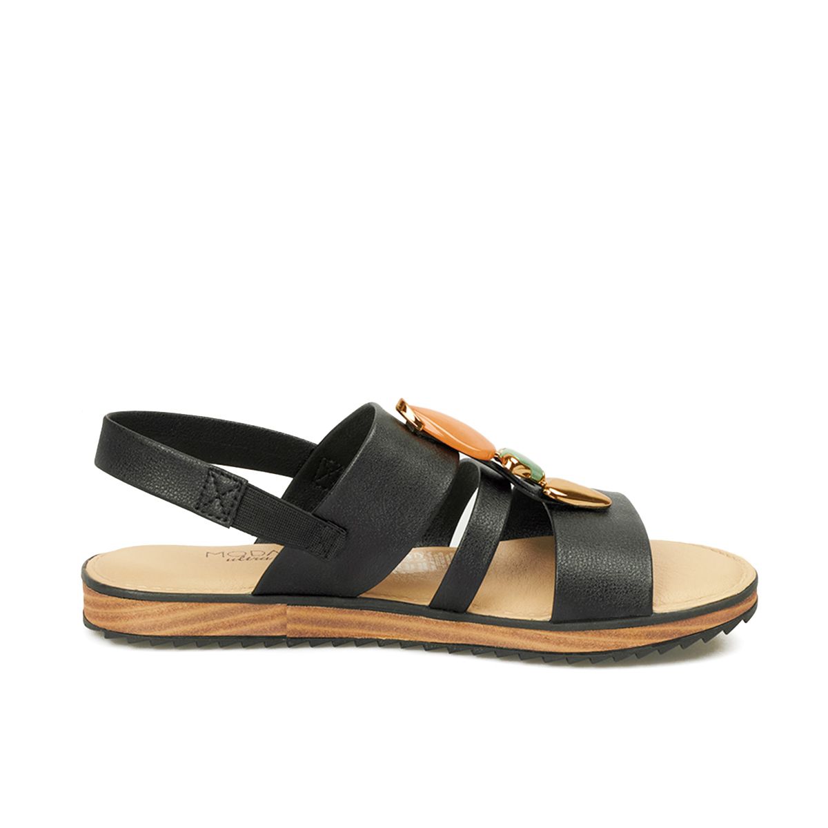 MODARE - SANDALIA PLANA NATURE NEGRO MODARE