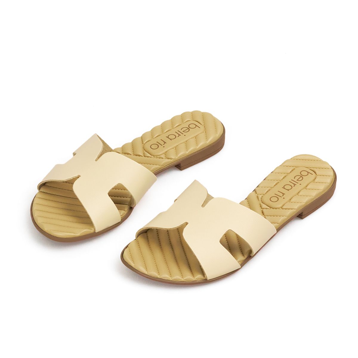 BEIRA RIO - SANDALIA PLANA CREMA BEIRA RIO