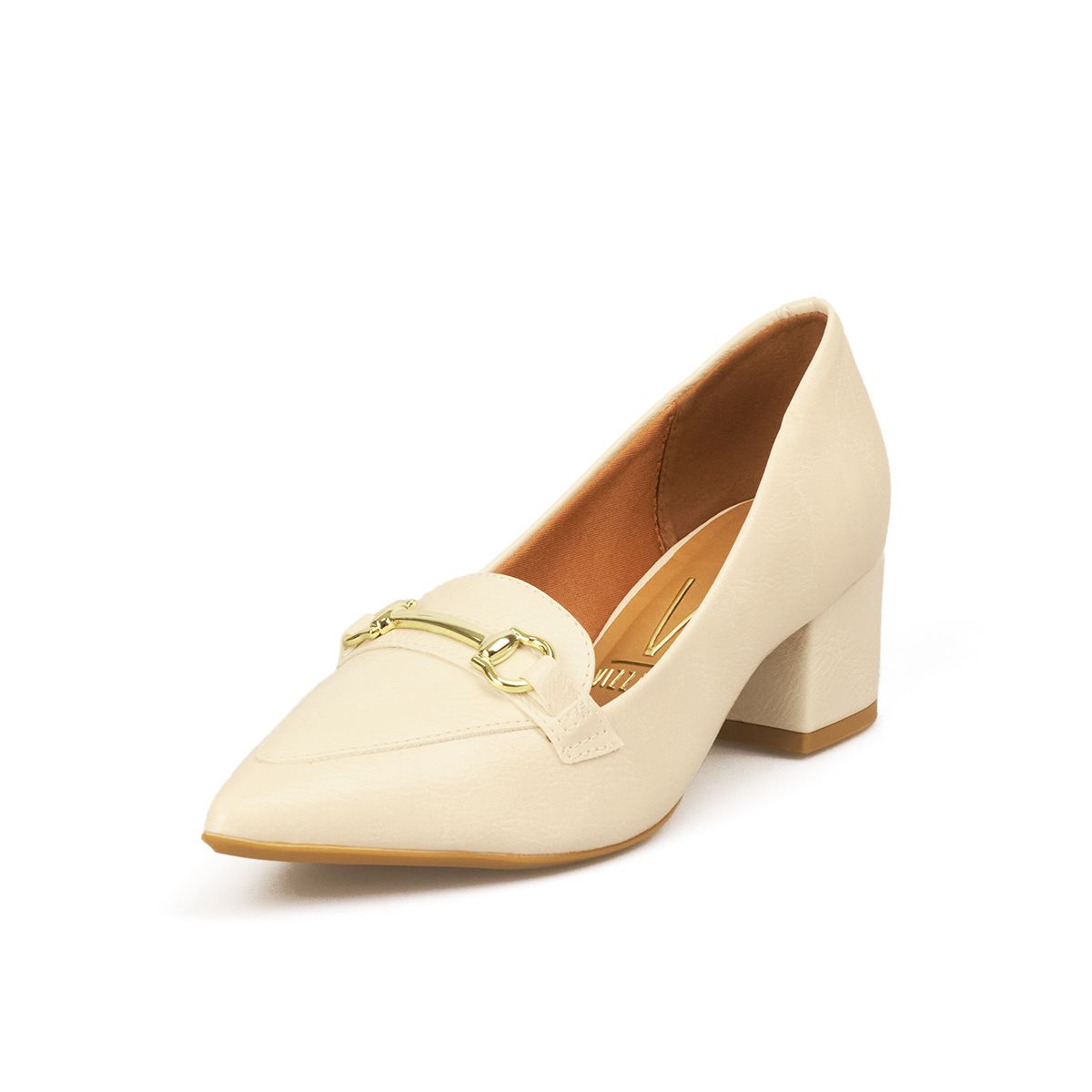 VIZZANO - TACON BAJO CALF MARFIL DORADO VIZZANO