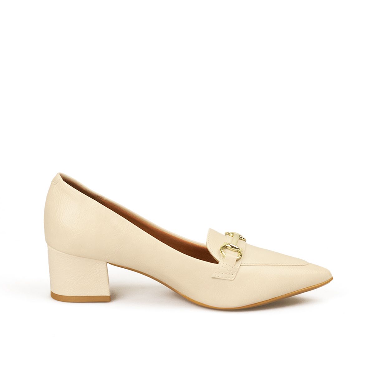 VIZZANO - TACON BAJO CALF MARFIL DORADO VIZZANO