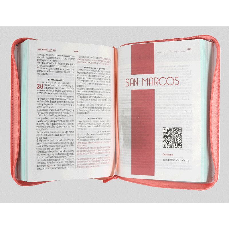 SBC - Biblia Reina Valera 1960 Mediana  Imitación Piel Blanco Flores Letra Mediana Código QR