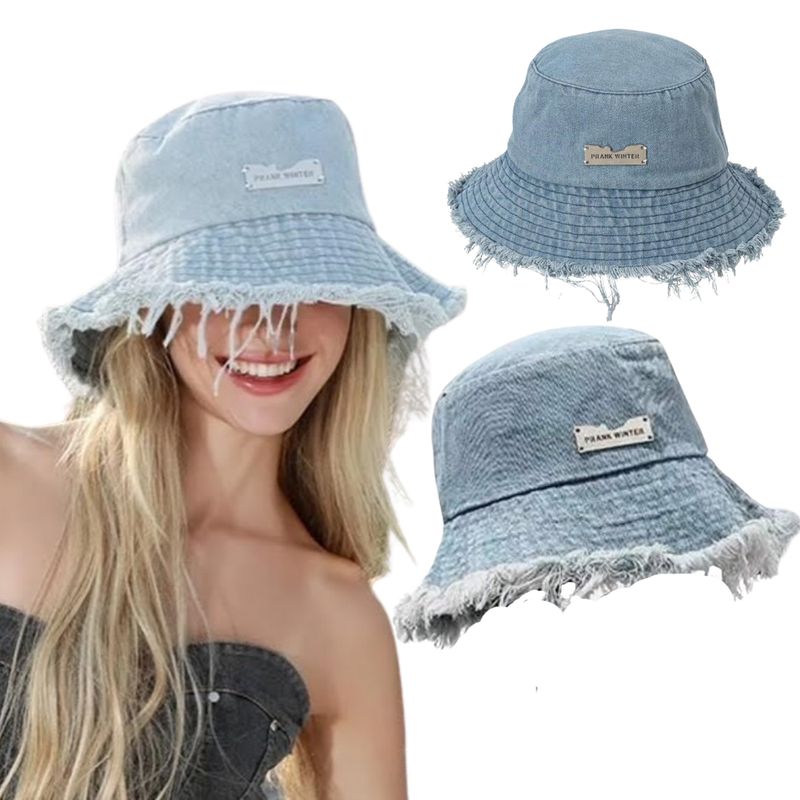 GENERICO - Gorro Bucket Hat Denim Azul  Unisex y Trendy