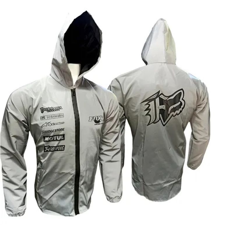 GENERICO - Chaqueta Moto 100% Reflectiva Semi-impermeable L