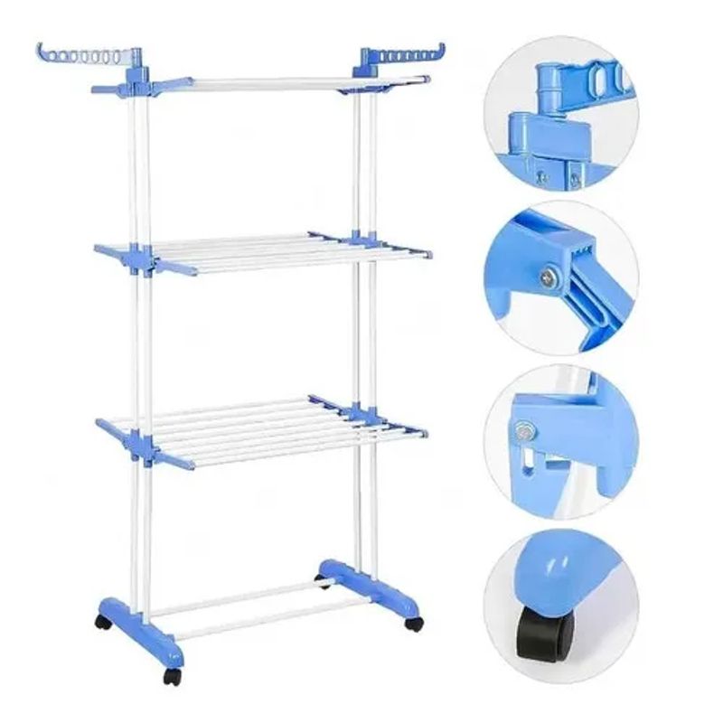 GENERICO - Tendedero Ropa Perchero Plegable Colgador de 3 Niveles