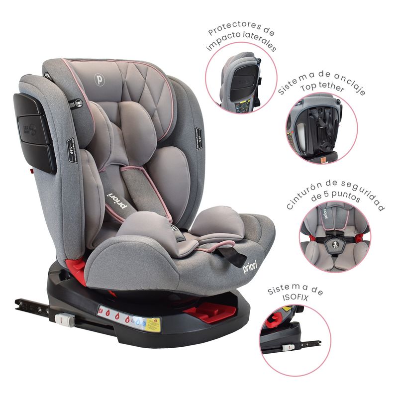PRIORI - Silla De Carro Bebe Twist Con Isofix Rosado Priori