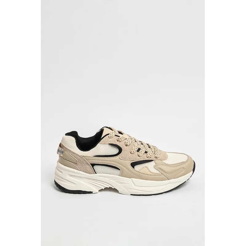 KOAJ - KOAJ Tenis de plataforma kakis con suelas altas y cortes Hombre