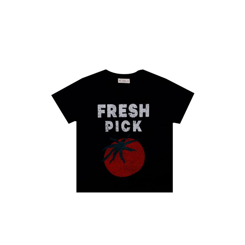 TENNIS - Camiseta negra con estampado para mujer
